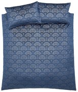 Biancheria blu per letto matrimoniale 200x200 cm Art Deco Pearl - Catherine Lansfield