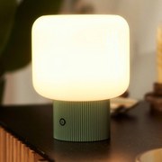 Lucande Lampada da tavolo a batteria LED Katrin Palme, verde, vetro