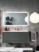 Mobile da bagno sospeso moderno base 120 CLASSIC con 2 cassetti e lavabo, ANTRACITE OPACO