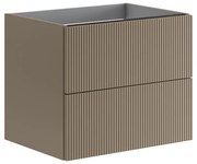 Mobile da bagno sospeso sotto lavabo L 59.5 x H 50 x P 45.5 cm marrone opaco, 2 cassetti Opera