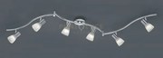 Levisto barra led 6 spots orientabile  acciaio + vetro  l.180cm 6 l...