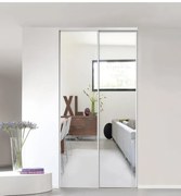 Kit anta scorrevole con binario OPTIMUM 2 ante specchio argento L 120 x H 270 cm