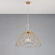 Lampadario in ferro laccato oro con decorazione oro antico con cavo...