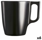 Tazza Mug Luminarc Flashy Nero 250 ml Vetro (6 Unità)