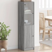 Credenza con anta in vetro grigio sonoma 35x37x142 cm