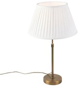 Lampada da tavolo in bronzo con paralume plissettato bianco 35 cm - Parte