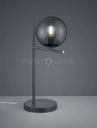 Pure lampada da tavolo metallo colore antracite con sfera fume' h. ...