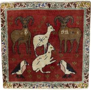 Shiraz Tappeto persiano 60 x 60 Rosso (Iran) Annodato A Mano