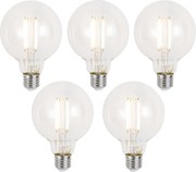 Set di 5 lampadine LED E27 dimmerabili Smart G95 trasparenti 7W 806 lm 2700-6500K Zigbee