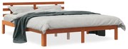 Giroletto con testiera marrone cera 150x200 cm massello pino