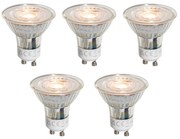 Set di 5 Lampadine LED GU10 trasparenti 50mm 3W 250 lm 2200K
