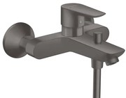 Rubinetto per vasca getto laminare cristallino Talis E per muro nero spazzolato HANSGROHE