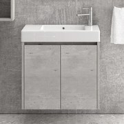 Kamalu - mobile bagno 70 cm sospeso lavabo incasso e due ante mn-70c