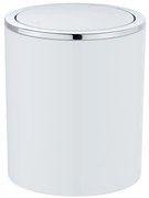 WENKO 23930100 - Cestino INCA 14x16,8 cm bianco/lucido, cromo