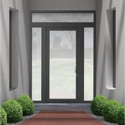 Portoncino d'ingresso in alluminio Condo23 L 90 x H 210 cm grigio apertura sinistra