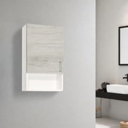 Pensile sospeso con vano a giorno e anta 43x22 Quercia Bianco