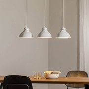 Luminex Lampada a sospensione Sven, a 3 luci, bianca, acciaio, E27