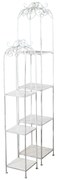 set di 2 scaffali stile provenzale in ferro verniciato g.27x27x162/p.22x22x125