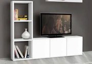 Libreria e porta tv bianco frassinato con 2 ante