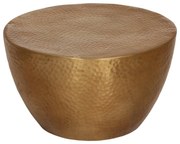 Tavolino Da Salotto İn Alluminio Martellato Ø 50x30 Cm Ottone /