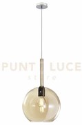 Sosp. cromo 1 luce grande ambra 1155cr-sg-am