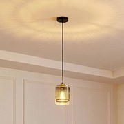 Lampada a sospensione Lucande Sterzy, Ø 15 cm, grigio, vetro, E27