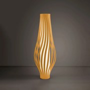 Lampada Da Terra Totem Dama Helios 1 Luce In Polilux Ocra Made In Italy