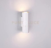 Marley applique cilindro metallo bianco bi-emissione h. 18cm 2 luci...