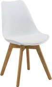 Sedia RINA Bianca con cuscino / struttura rovere naturale