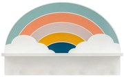 Mensola da parete per bambini con appendini arcobaleno/colorato