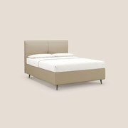 Greta letto contenitore dimensioni SLIM con testata trapuntata in ecopelle impermeabile T04 beige