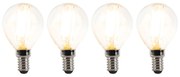 Set di 4 lampadine LED E14 dimmerabili P45 trasparente 3W 250lm 2700K