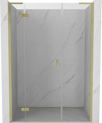 Mexen Mist-H L porta doccia a battente sinistra 150 cm, trasparente, oro spazzolato - 8A5L-150-001-55-00-L