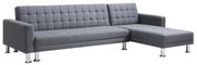 Divano letto angolare con angolo reversibile in Tessuto Grigio - WILLIS II