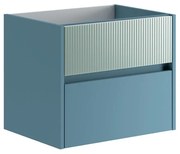 Mobile da bagno sotto lavabo Niwa blu laccato opaco L 59.5 x H 50 x P 45.5 cm 2 cassetti, lavabo non incluso