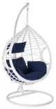 Sedia da giardino sospesa DKD Home Decor Blu Marino Bianco Alluminio rattan sintetico 90 x 70 x 110 cm (107 x 107 x 198 cm)