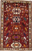 Gabbeh Tappeto 160x110 Rosso (Iran) Annodato A Mano