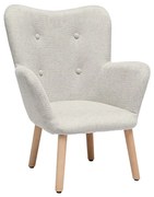 Poltrona per bambini in stile scandinavo in tessuto effetto velluto beige e legno chiaro BABY BRISTOL