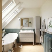 Mobile da bagno sotto lavabo SENSEA Charm grigio verniciato opaco L 90 x H 57 x P 48.1 cm 2 cassetti, lavabo non incluso