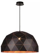 Lucide Lampada a sospensione con diffusore a cupola in metallo dal design moderno Otona - 60W NERO