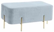 Panca DKD Home Decor   Dorato Metallo Poliestere Blu cielo Spugna (91 x 46,5 x 42 cm)