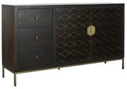 Credenza DKD Home Decor Nero Dorato Marrone scuro 160 x 40 x 90 cm