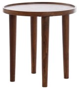 Tavolino rotondo in legno massiccio di acacia ø 49 cm Qiano - Light &amp; Living
