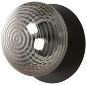 Plafoniera TONDO con base in metallo FUMČ e diffusore in vetro soffiato