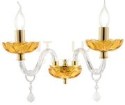 Applique patricia 2 luci trasparente ambra attacco e14 31x25cm