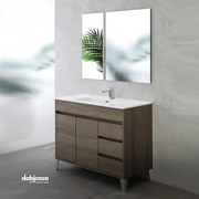 Mobile Bagno "Mondo 2.0" Rovere Scuro 100CM Con 2 Ante e 3 cassetti