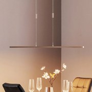 Lampada LED a sospensione Tolu di Quitani, nichel, lunghezza 138 cm