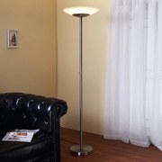 Lampada da terra con luce lettura Ragna Lindby, dimmerabile, Alluminio / Grigio / Zincato, Soggiorno / Sala da pranzo, Vetro, Moderno, Lampada LED da terra