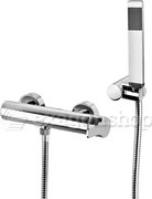 Paffoni West Ws168d Miscelatore doccia Esterno Con Set Doccetta supporto a muro in abs e flessibile Cromo