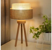 Duolla - Lampada da tavolo YUTE BOHO 1xE27/15W/230V diametro 25 cm marrone/color crema